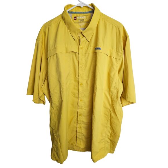 SIMMS Fishing Shirt SIMMS Guide Series Shirt Button Down Shirt Men 3XL Yellow - Picture 1 of 8